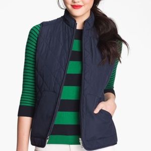 NAVY ZIP UP VEST WITH COZY LINING